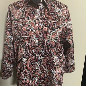 Chaps paisley print button down shirt. Size XL